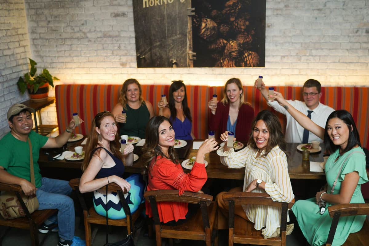 San Diego: Gaslamp Quarter Guided Food Tour Happy guests tasting tacos and margaritas