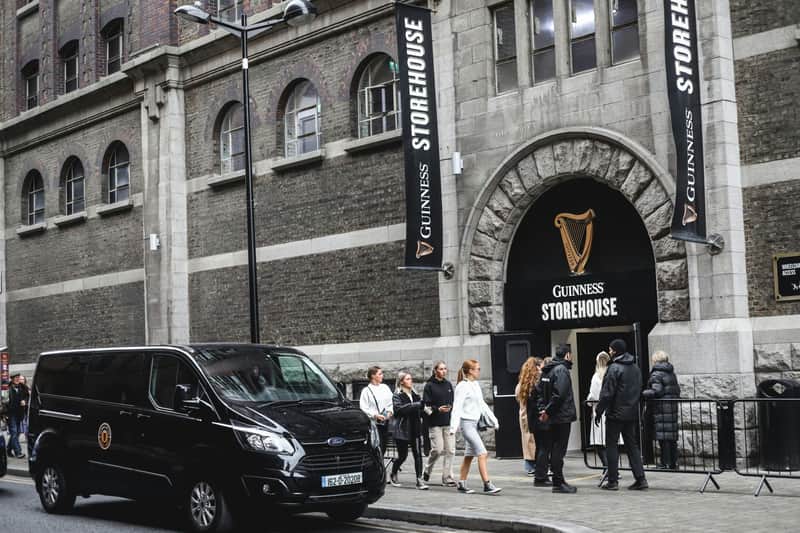 Guinness Storehouse: Entry Ticket + Perfect Pint Pub Tour The Perfect Pint Tour Vehicle Outside The Guinness Storehouse