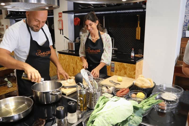 Lisbon: Portuguese Street Food Cooking Class meal prep