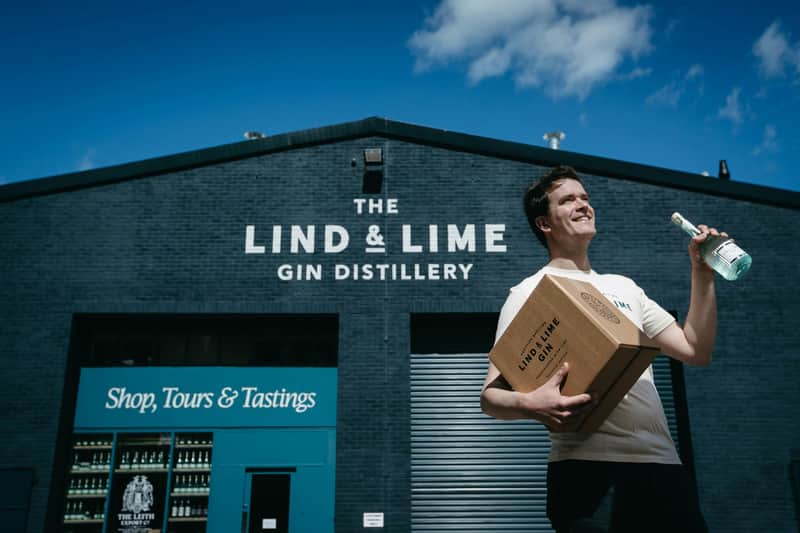 Co-founder Ian outside our Lind & Lime Gin Distillery in Leith