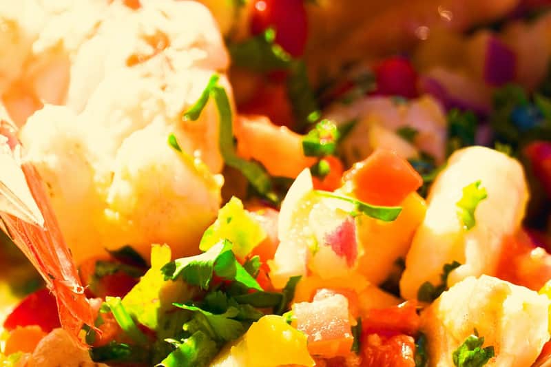 San Diego: Waterfront Walking Food Tour + Carousel Ride Peruvian style shrimp ceviche from the award winning waterfront Fish Market